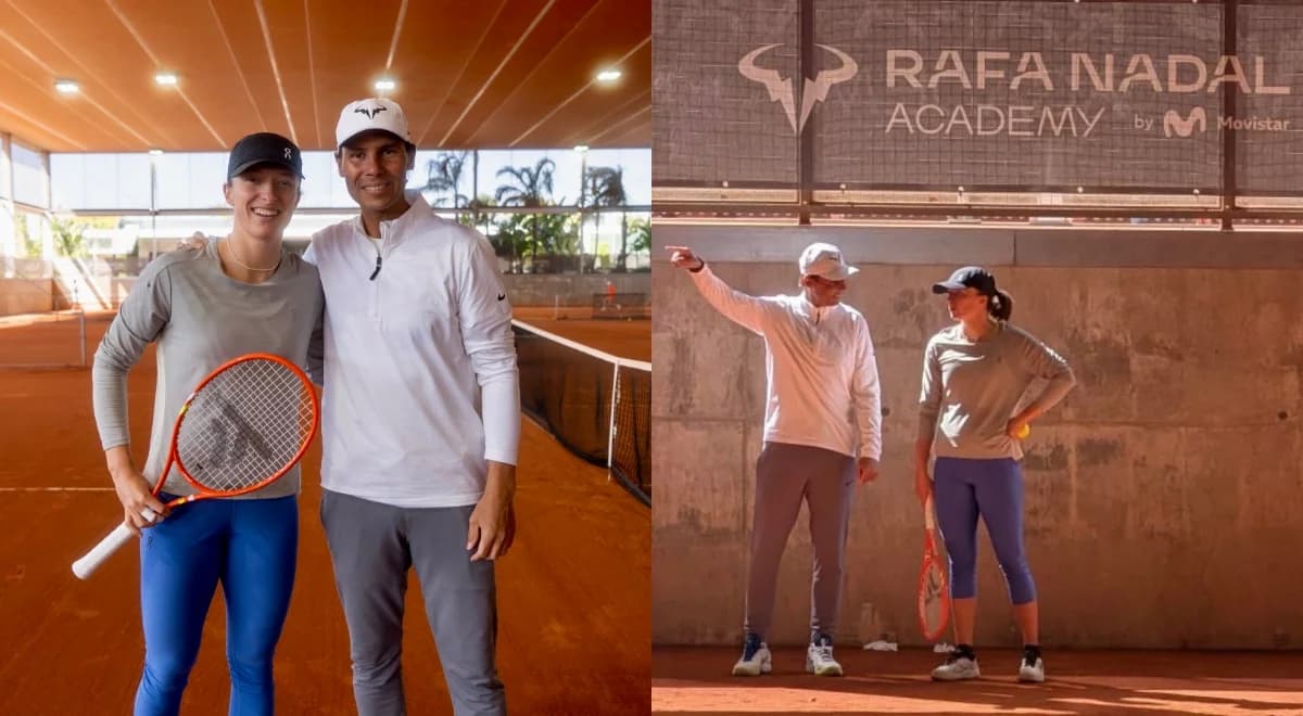 Co za obrazki. Iga Świątek w akcji pod okiem legendarnego Nadala. "Trener Rafa"