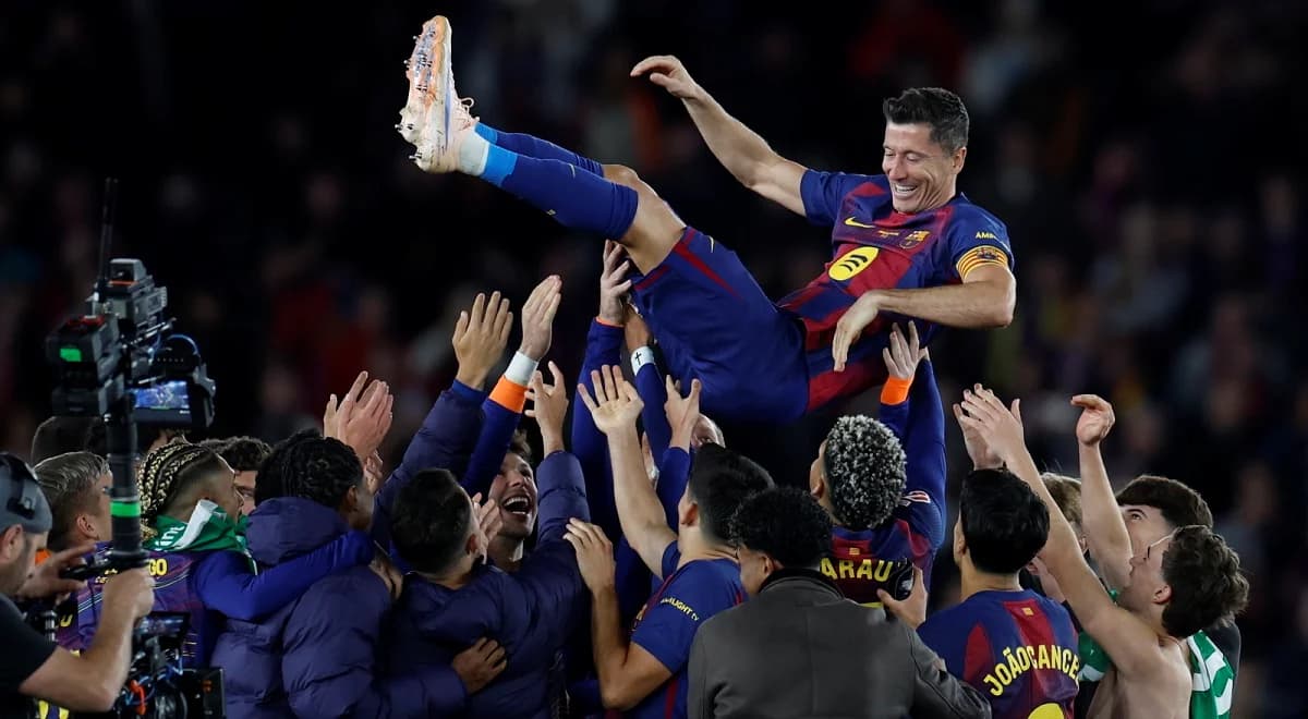 La Liga: Lewandowski bids emotional farewell to Camp Nou as Barcelona beat Betis