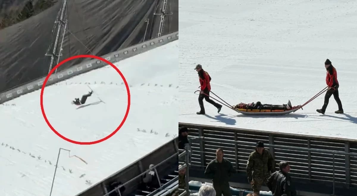 Groźny wypadek słoweńskiego skoczka. Runął na zeskok Letalnicy