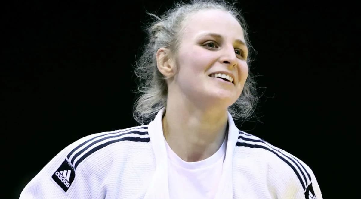 Angelika Szymańska na podium mistrzostw Europy w judo