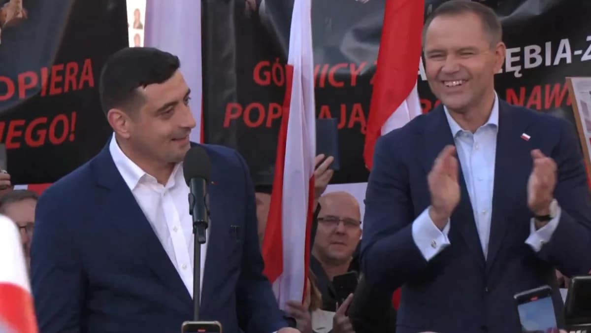 Zaskakujący gość na wiecu Nawrockiego. Pojawił się George Simion