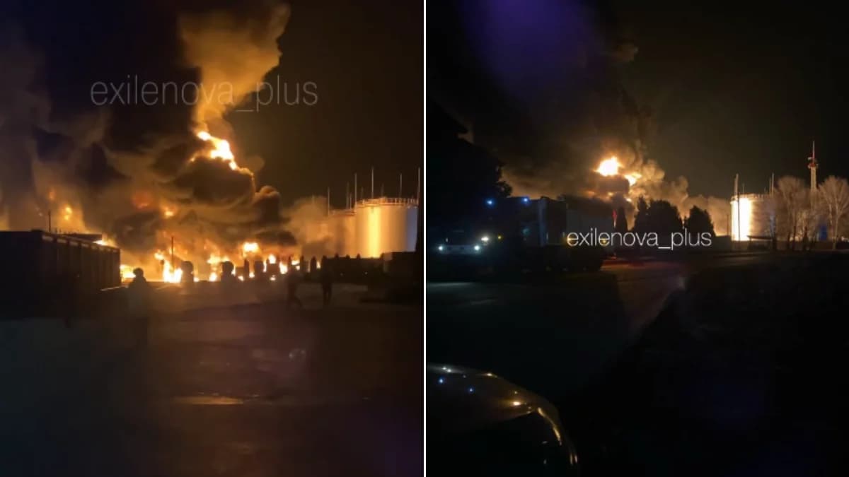 Ukraińskie drony podpalają Rosję. Gigantyczny pożar w Kraju Krasnodarskim