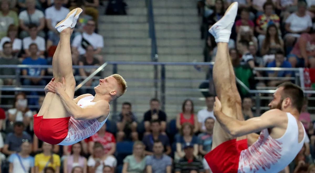 Łukasz Jaworski i Artur Zakrzewski ze złotem Igrzysk Europejskich w skokach na trampolinie