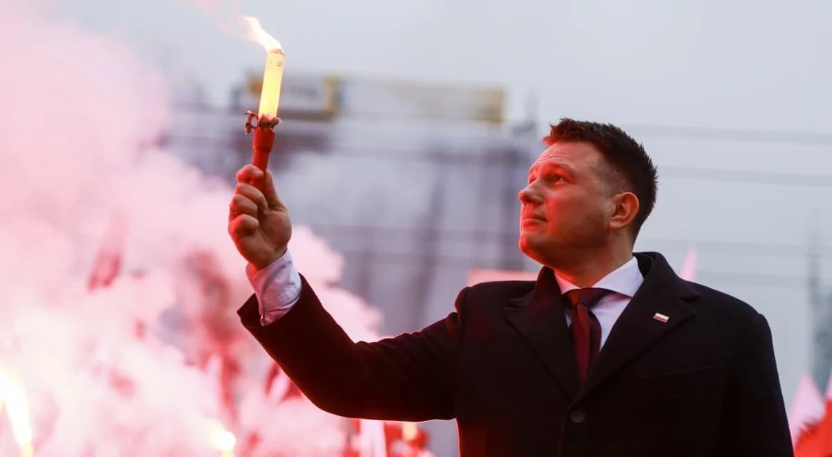 ​Sławomir Mentzen z odpaloną racą. Policja chce uchylenia immunitetu