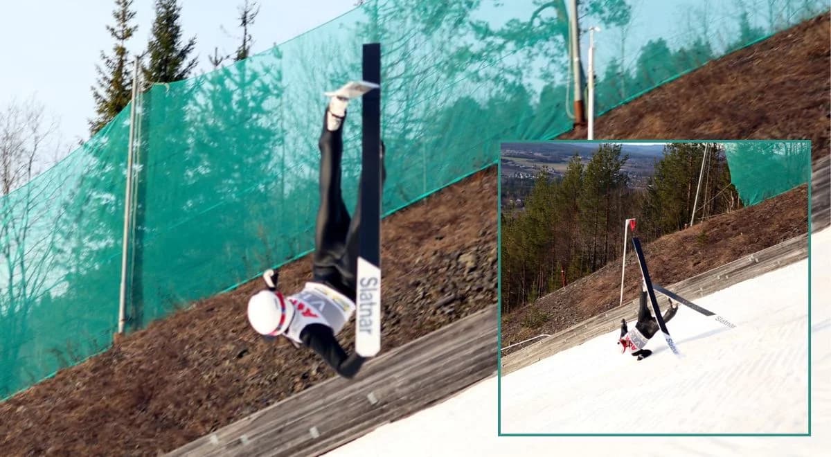 Groźny upadek w Vikersund. Narta aż wbiła się w zeskok 