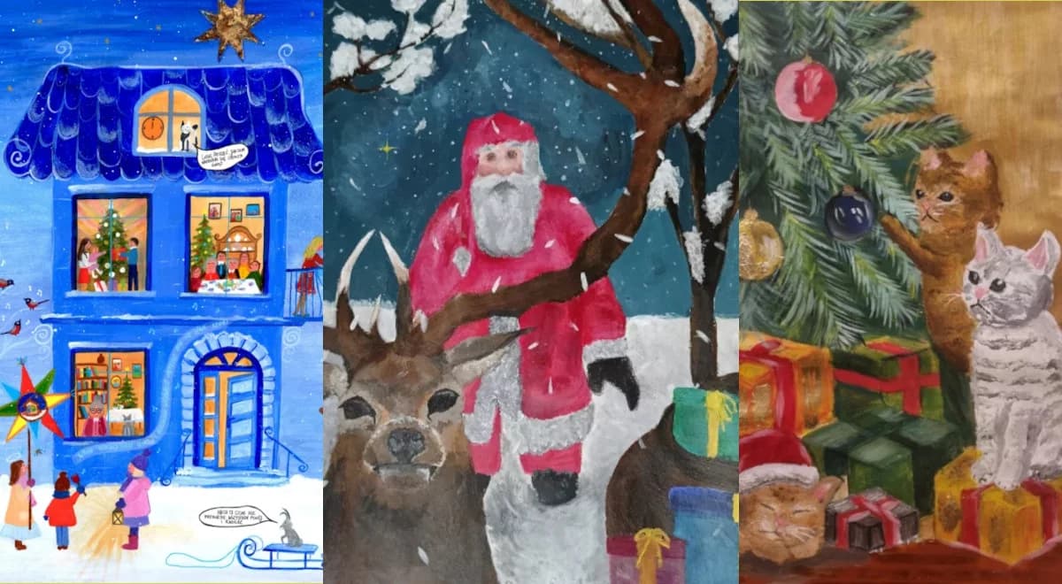 Akcja charytatywna "Choinki Jedynki" 2025. Prace nagrodzone w konkursie plastycznym
